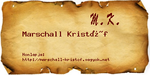 Marschall Kristóf névjegykártya